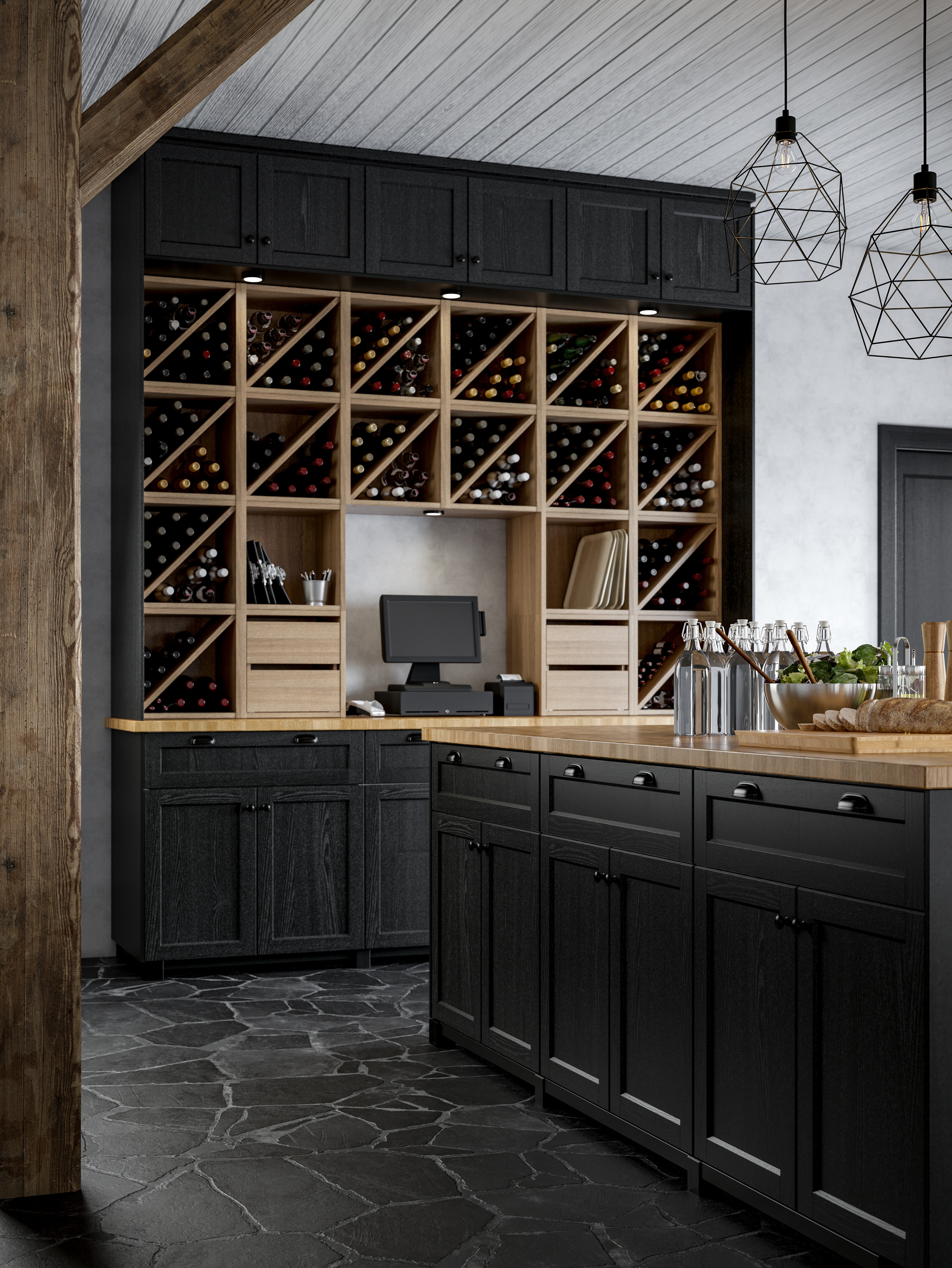 VADHOLMA wine shelf brown/stained ash - IKEA