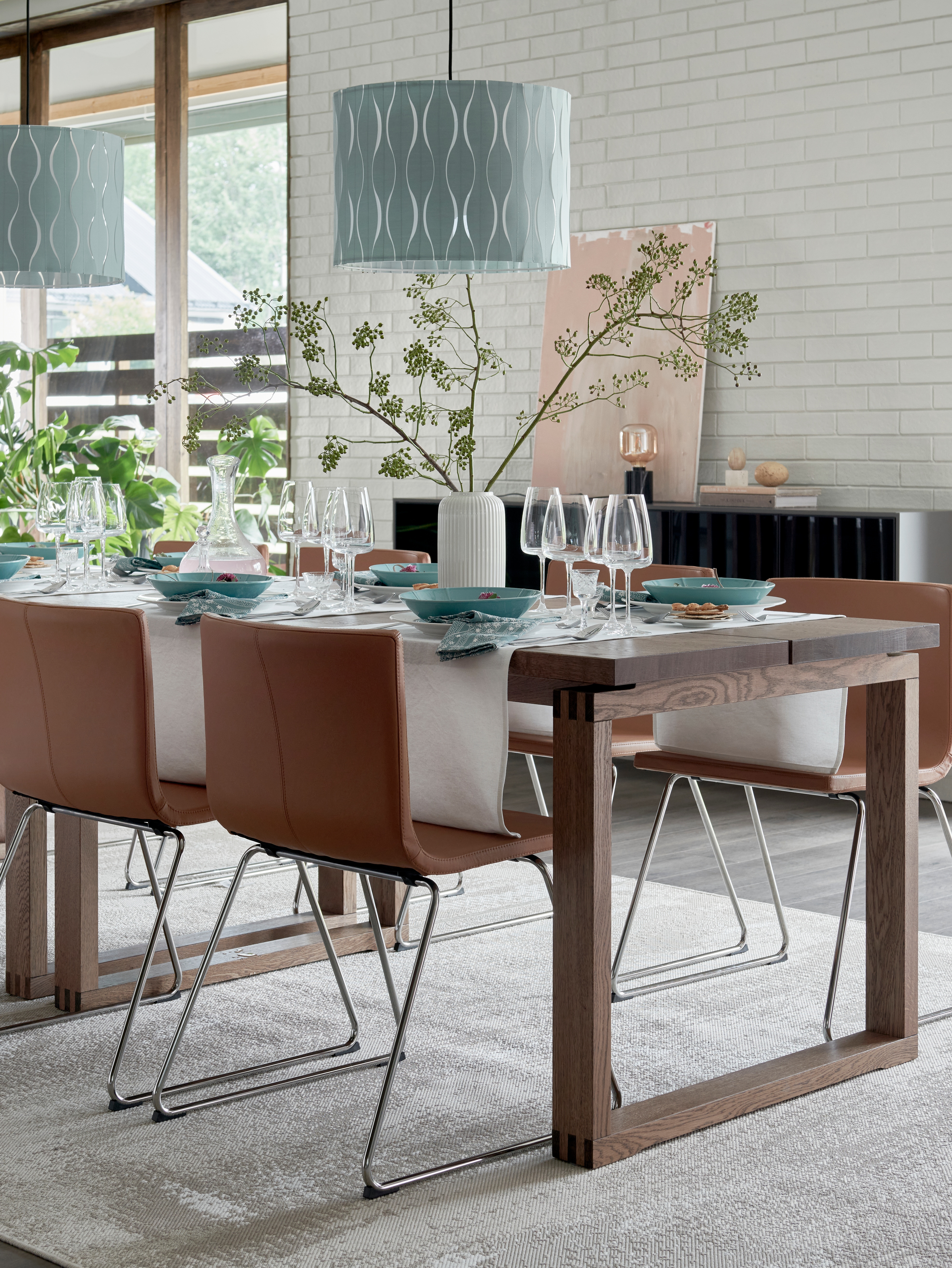 MÖRBYLÅNGA table oak veneer brown stained - IKEA