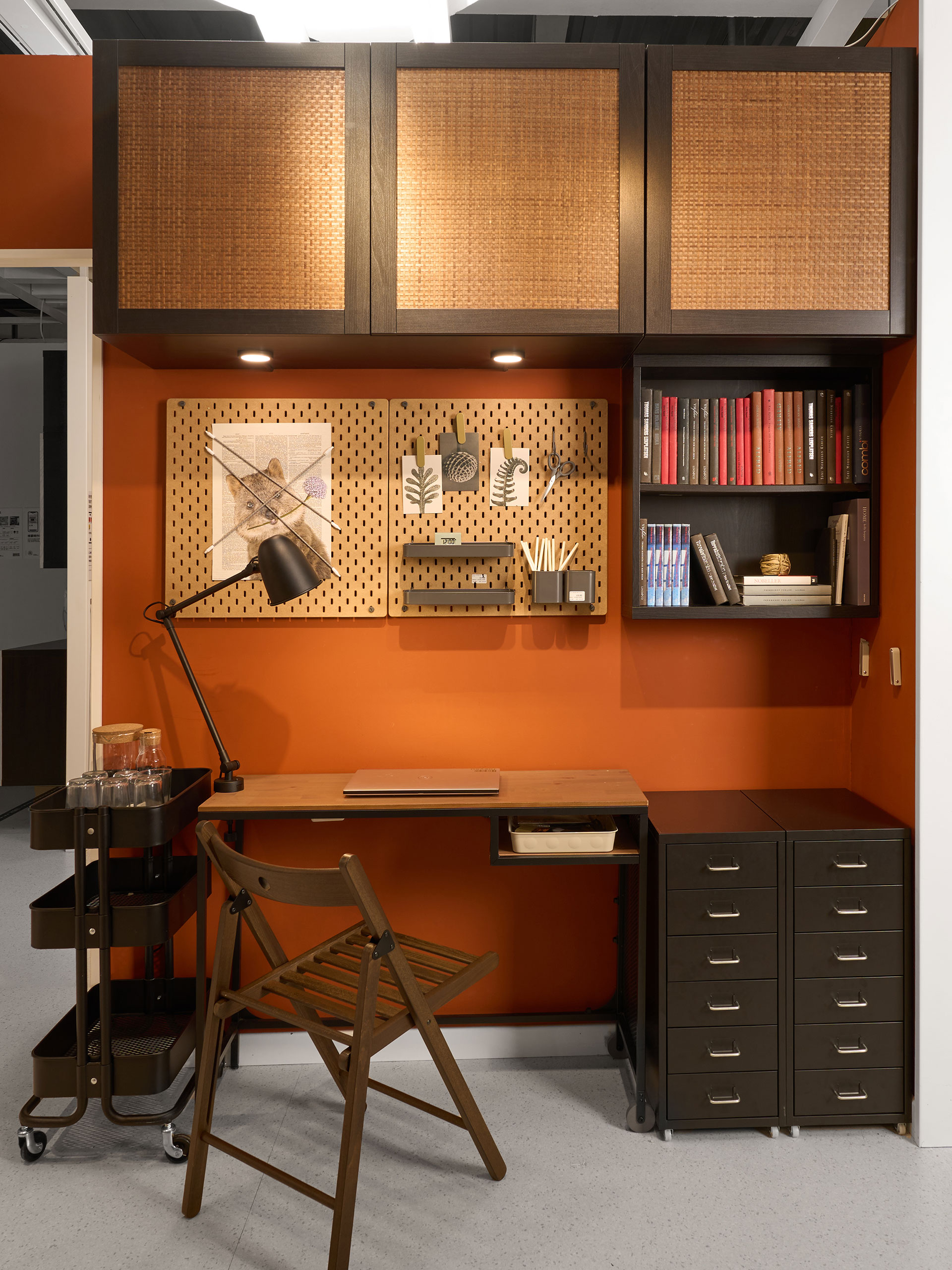 BESTÅ wall-mounted cabinet combination black-brown Studsviken/dark