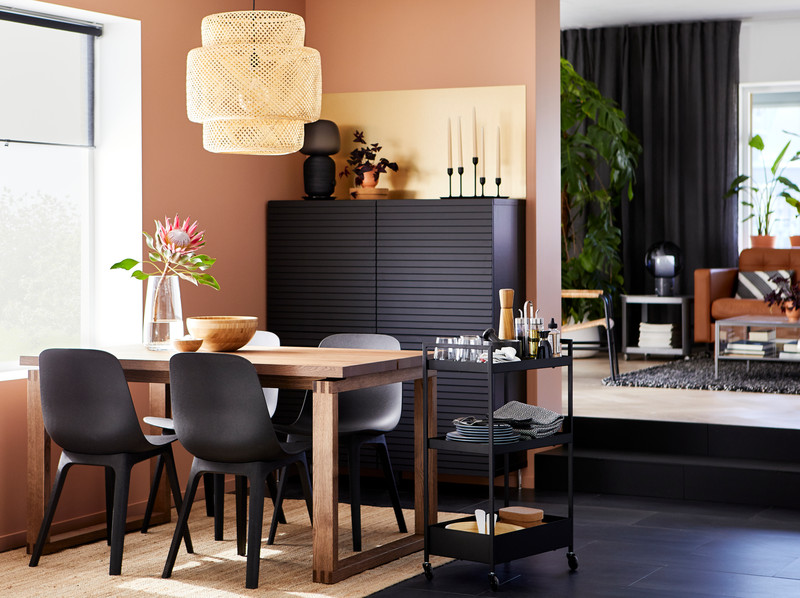 MÖRBYLÅNGA table oak veneer brown stained - IKEA