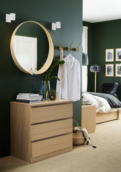 MALM chest of 3 drawers white stained oak veneer - IKEA