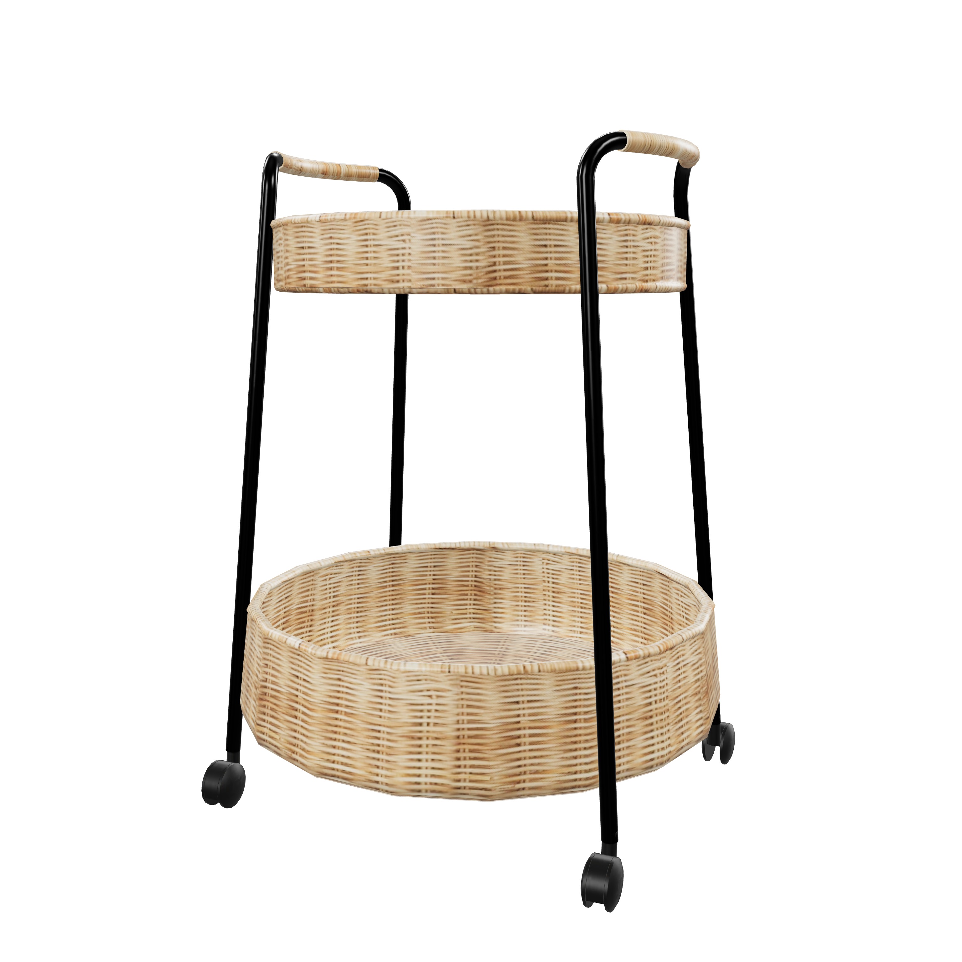 IKEA LUBBAN ルッバン ラタン 2段ワゴン 11907 LUBBAN Serving cart with storage, rattan, anthracite - IKEA