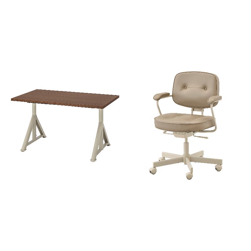 IDÅSEN desk brown/beige - IKEA