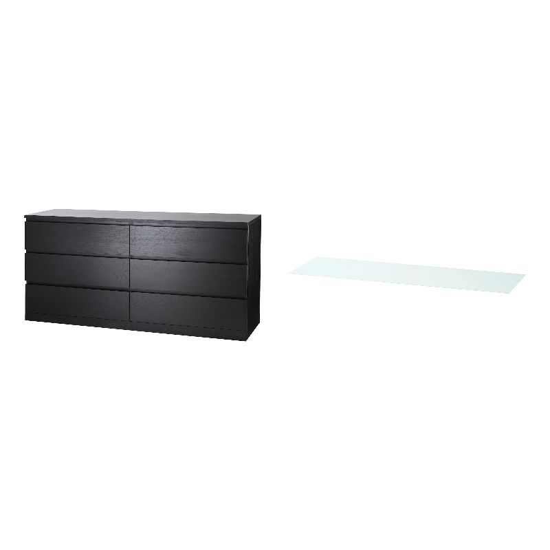 MALM chest of 6 drawers black-brown - IKEA