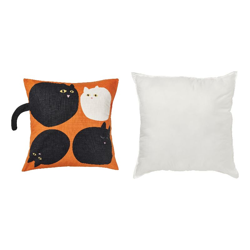MÄVINN cushion cover cat pattern orange - IKEA