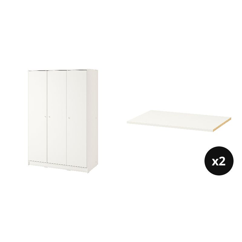 KLEPPSTAD wardrobe with 3 doors white - IKEA