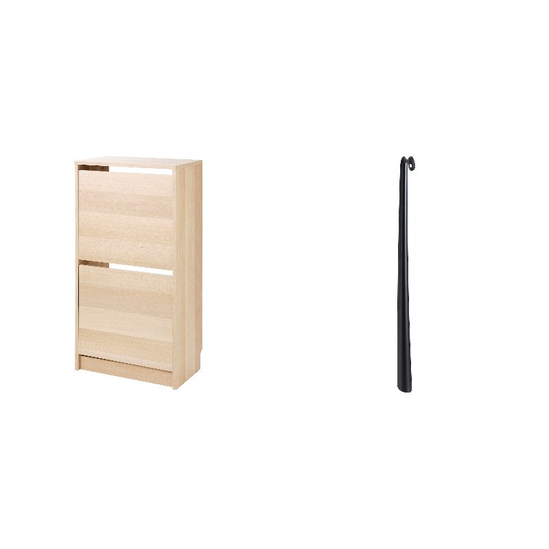 BISSA shoe cabinet with 2 compartments oak effect - IKEA