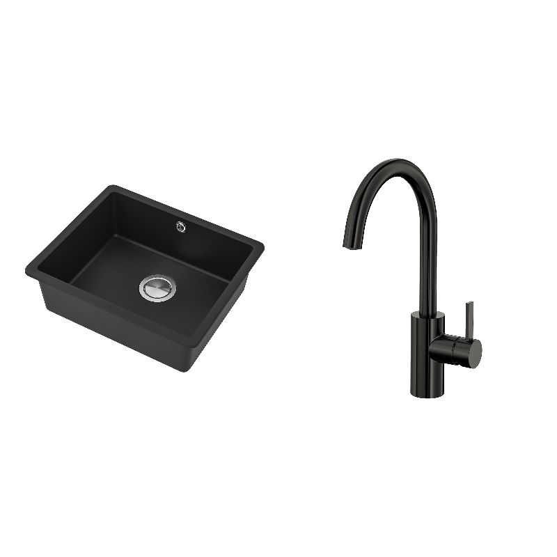 KILSVIKEN inset sink, 1 bowl black quartz composite - IKEA