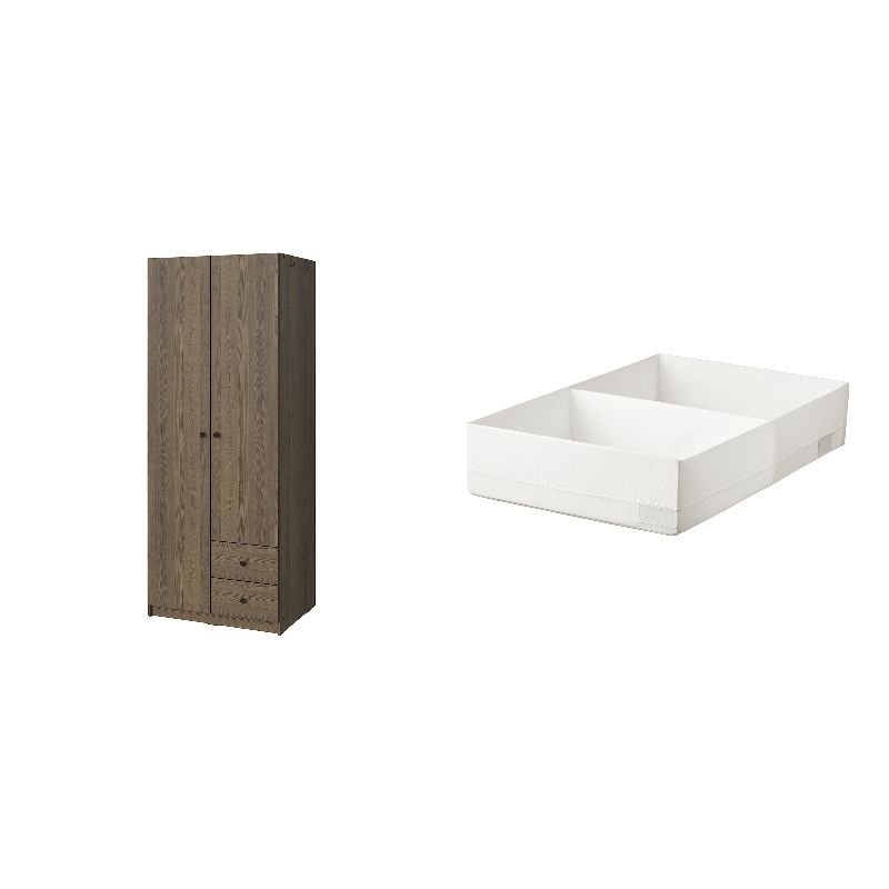 BRUKSVARA wardrobe with 2 doors and 2 drawers brown - IKEA
