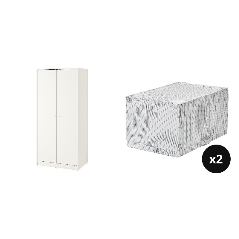 KLEPPSTAD wardrobe with 2 doors white - IKEA