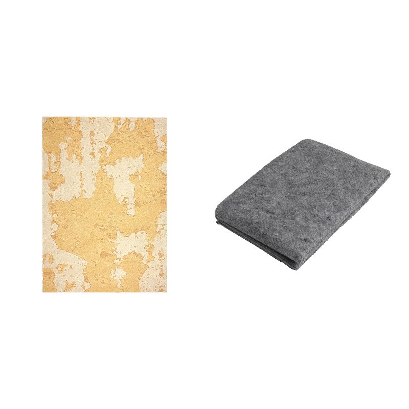 RINGKLOCKA rug, low pile yellow/off-white - IKEA