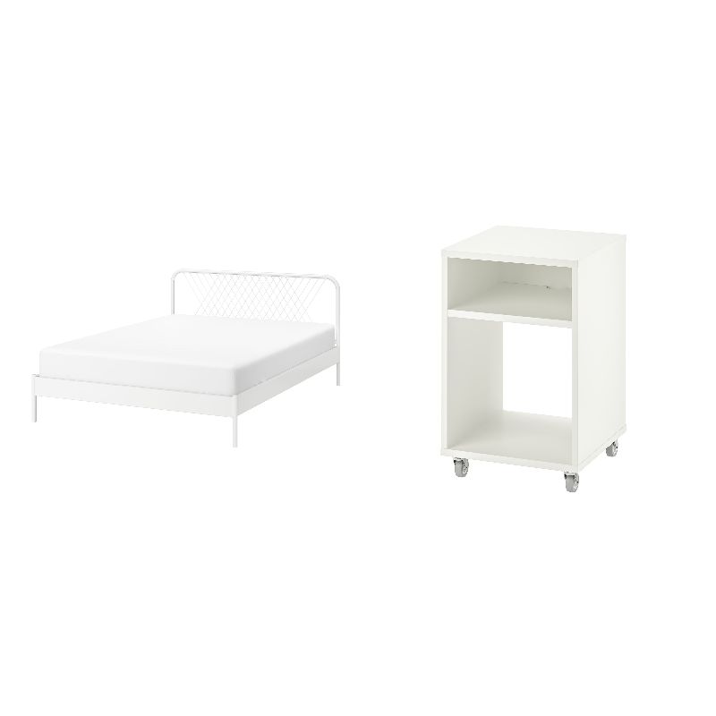 NESTTUN bed frame white/Lönset - IKEA