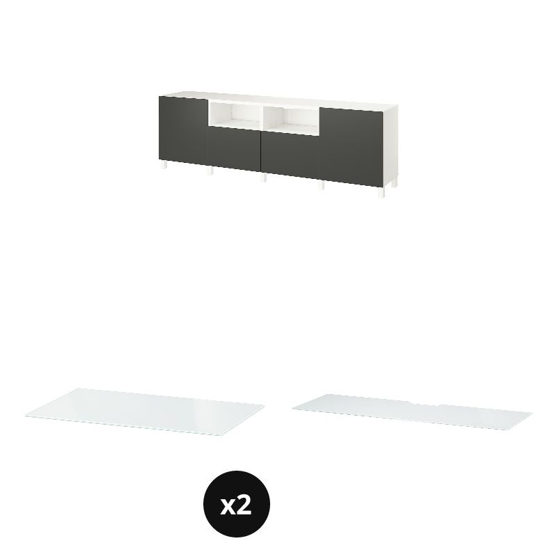 BESTÅ TV bench with doors and drawers white/Lappviken/Stubbarp