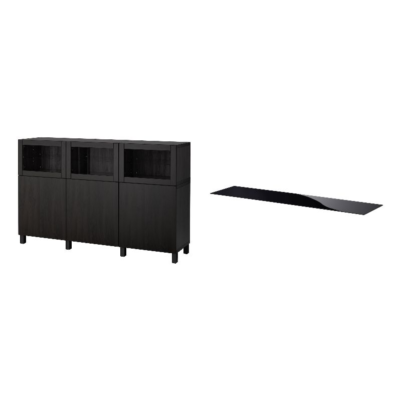 BESTÅ storage combination with doors black-brown Lappviken/Sindvik