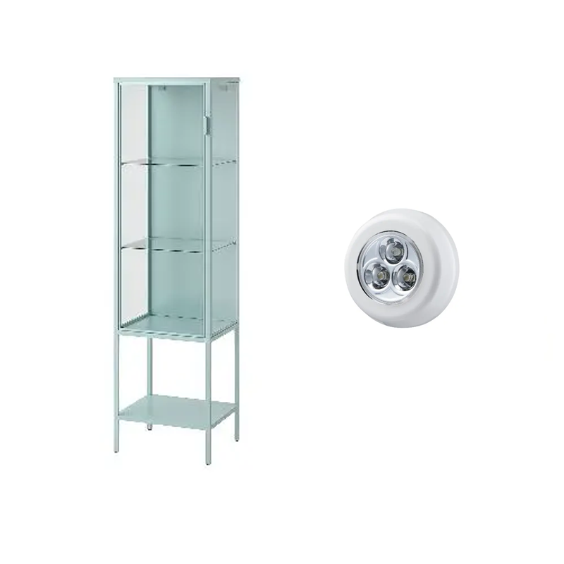 RUDSTA glass-door cabinet light turquoise - IKEA