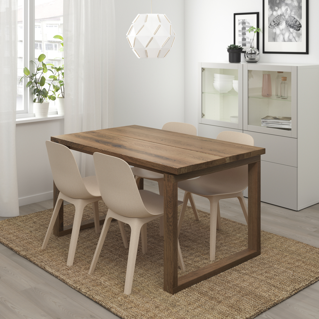 MÖRBYLÅNGA table oak veneer brown stained - IKEA